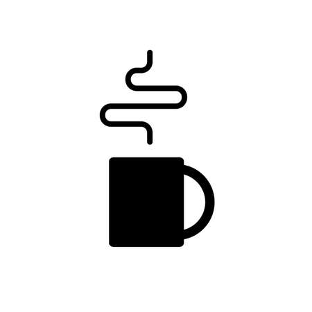 Coffee Cup Icon Iisolated on White Background. Hot drink with steam vector illustrationのイラスト素材