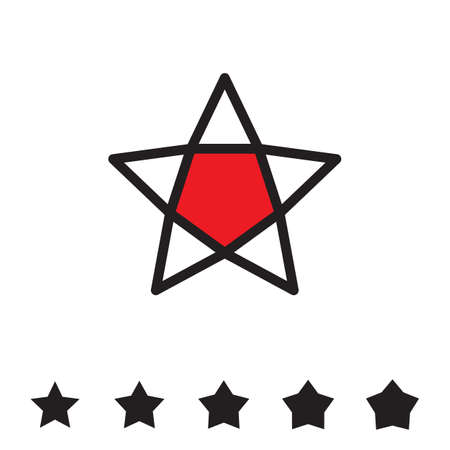 Star Icon Isolated on White Background. Favorite Vector Symbol. Flat Web Mobile Icon or Button Element Silhouetteのイラスト素材