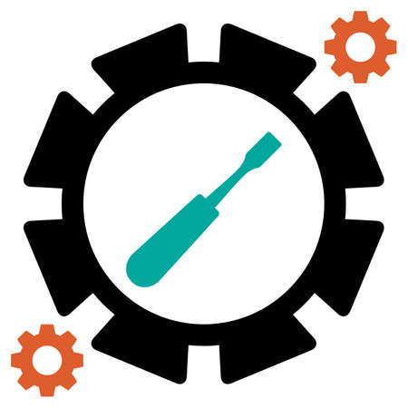 Service tool icons isolated on white background. Options vector illustration. Settings symbol with gears and spannerのイラスト素材
