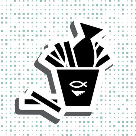 Seafood icon or logo isolated. Simple black fish vector symbolのイラスト素材