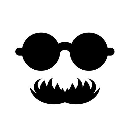 Hipster mustache and glasses icon. Spy symbol. Invisible man vector illustrationのイラスト素材