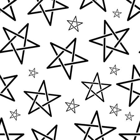 Star Seamless Pattern Vector Illustration. Cute Christmas Backgroundのイラスト素材