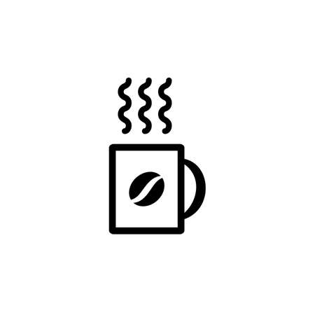 Coffee Cup Icon Iisolated on White Background. Hot drink with steam vector illustrationのイラスト素材
