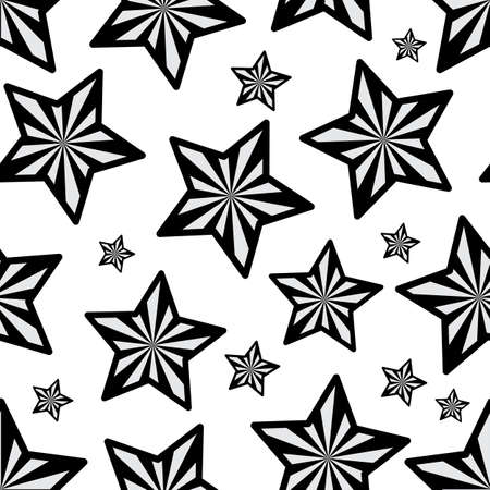 Star Seamless Pattern Vector Illustration. Cute Christmas Backgroundのイラスト素材