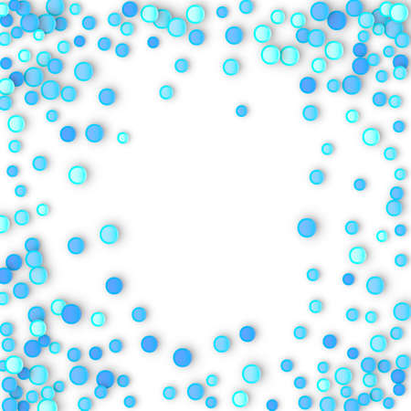 Blue carnaval confetti background made of dots. Snow Christmas pattern. 3d vector illustration for celebrate, anniversary party and birthday designのイラスト素材