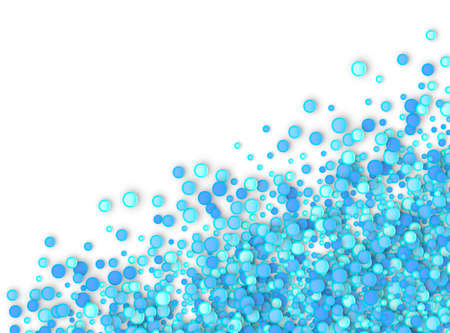 Blue carnival confetti background made of dots. Snow Christmas pattern. 3d vector illustration for celebrate, anniversary party and birthday design.のイラスト素材