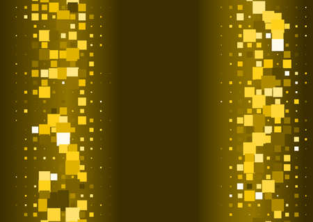 Halftone background made of gold squares. Festive vector pattern for Christmas and holiday design. Luxury shining geometric texture.のイラスト素材