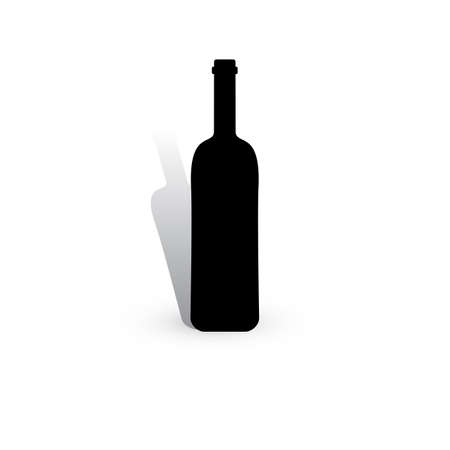 Wine Bottle Vector Icon. Alcohol Container Symbol Isolated on White Backgroundのイラスト素材
