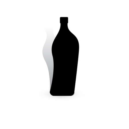 Wine Bottle Vector Icon. Alcohol Container Symbol Isolated on White Backgroundのイラスト素材