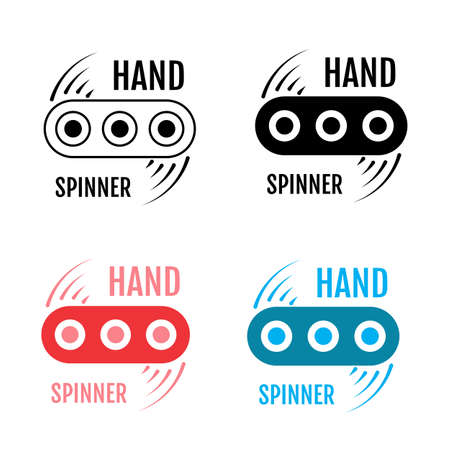 Hand spinner icon isolated on white background. Fidget stress relieving toy vector illustrationのイラスト素材