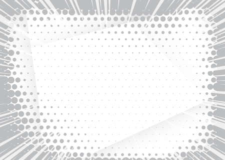 Light Halftone Background for Web Layout. Half Tone  Pattern with Beams, White and Grey Dots and Gradientsのイラスト素材