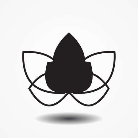 Flower Vector Art. Daisy Icon or Logo, Template, Pictogram. Blossom Silhouette. Black and White Thin Line Illustration in Minimal Styleのイラスト素材