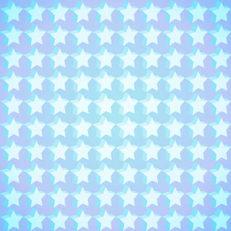Isometric 3d Background with Stars. Futuristic Geometric Seamless Pattern. Optical Illusion of Volumeのイラスト素材
