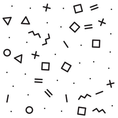 Vector Memphis Seamless Geometric Pattern. Endless Hipster Retro Background or Textureのイラスト素材