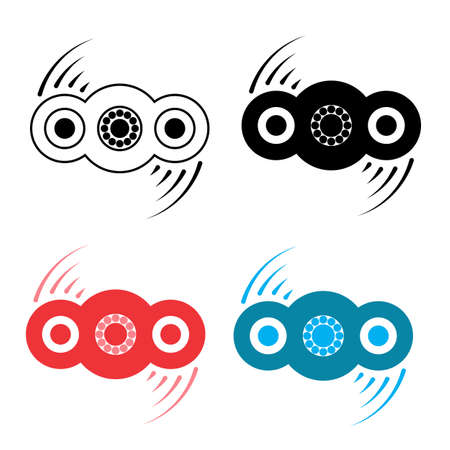 Hand spinner icon isolated on white background. Fidget stress relieving toy vector illustrationのイラスト素材