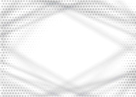 Light Halftone Background for Web Layout. White and Grey Half Tone Vector Pattern with Dots and Linesのイラスト素材