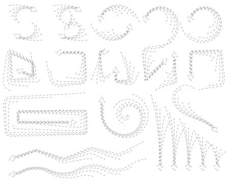 Set of Simple Arrow Vector Icons. Black Direction Symbol or Communication Sign Isolated on White Backgroundのイラスト素材