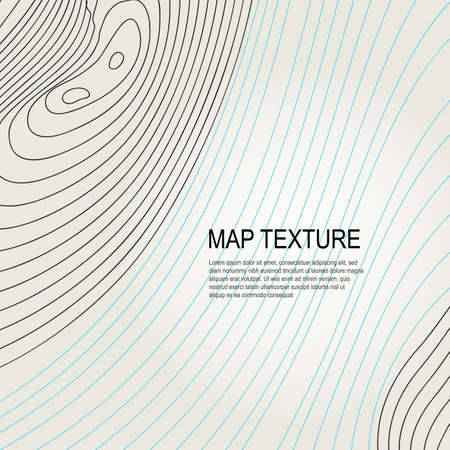 Topographical vector background with place for text. Geodesy contouring map texture with line contours of terrain. Geographic relief mountains landscape. Topography and cartography patternのイラスト素材