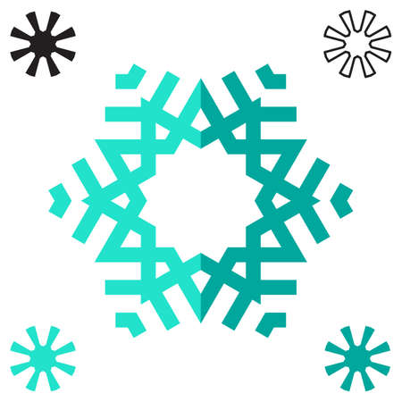 Collection of snowflake icons isolated on white background. Snow flake elements for winter design...