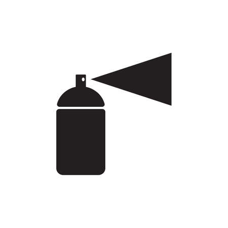 Spray Aerosol Icon Isolated on White Background. Hair Spray Bottle Sign or Hairspray Symbol or Aerosol Deodorant Illustration. Insecticide Container Logoのイラスト素材
