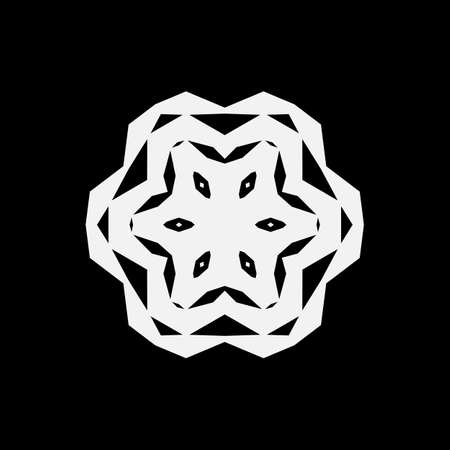 Simple snowflake icon, vector symbol or logo isolated. Snow flake element for Christmas winter design and New Year decorationのイラスト素材