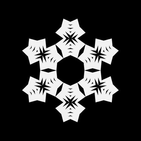 Simple snowflake icon, vector symbol or logo isolated. Snow flake element for Christmas winter design and New Year decorationのイラスト素材