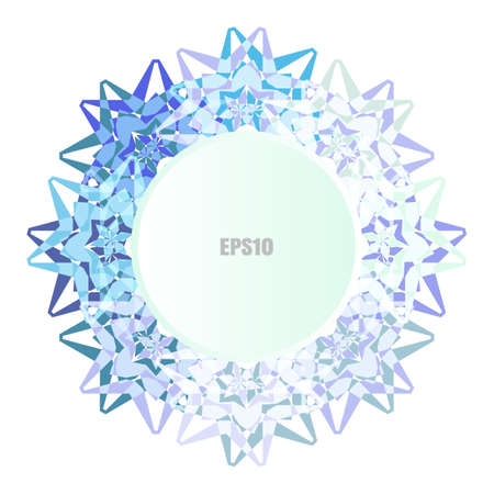 Simple snowflake or mandala icon isolated on white background. Snow flake element for Christmas winter design and New Year decoration. Refrigerator vector symbols or logoのイラスト素材