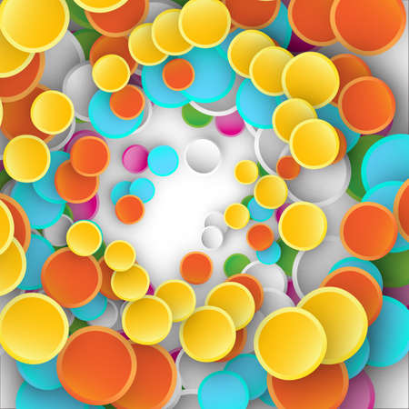 Confetti birthday and celebration background. 3d vector illustration of flat lay color circle confeti for celebrate, anniversary party and carnival designのイラスト素材