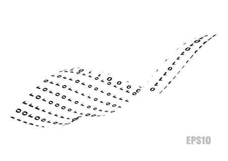 Binary Computer Code Background or Gradient 01 Numbers Pattern. Data and Technology Texture. Matrix Template for Cyber Designのイラスト素材