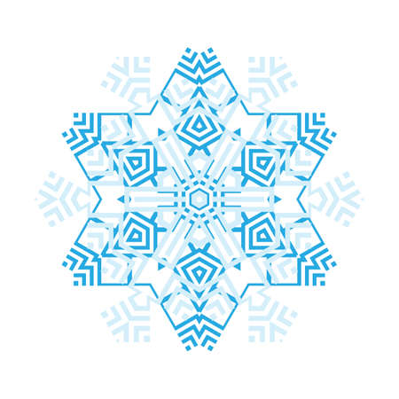 Simple snowflake icon isolated on white background. Snow flake element for Christmas winter design and New Year decoration. Refrigerator vector symbols or logoのイラスト素材