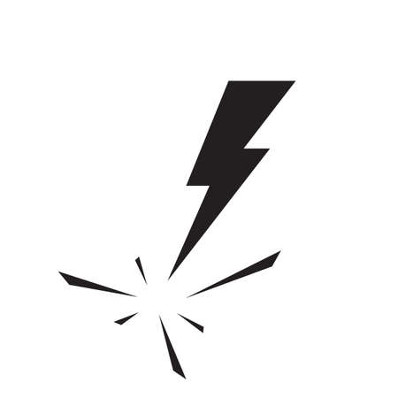Black lighting strike simple vector icon isolated. Battery charger pictogram, lightning bolt concept or thunderbolt symbolのイラスト素材