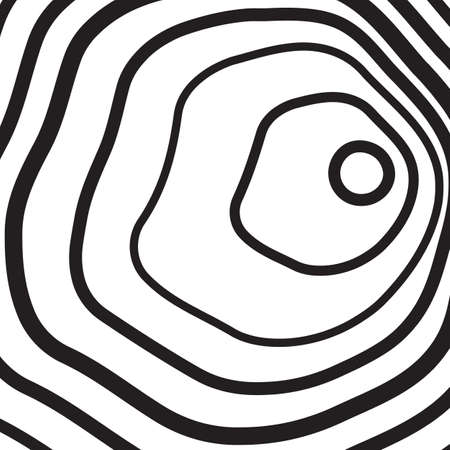 Black and white concentric line circle background. Wash and storm concept or simple vector illustration of ripple effectのイラスト素材