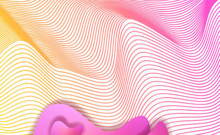 Liquid elements, mixed color plastic shapes or various organic bubbles on Thin Line Background....