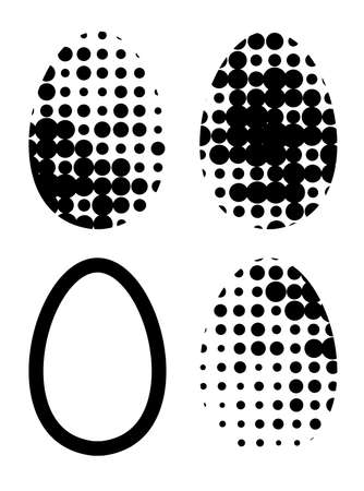 Easter eggs icons set for happy Easter greeting card design. Egg vector icon collection with different geometric patterns and texturesのイラスト素材