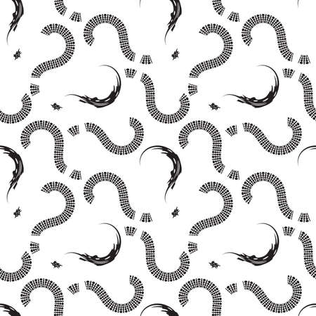 Interrogation Seamless Pattern With Question Marks. Simply Endless Texture Of Query or Quiz Symbolsのイラスト素材