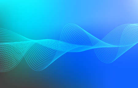 Beautiful Abstract Line Wave Futuristic Background. Thin Line Style Wavy Vector Geometric Patternのイラスト素材