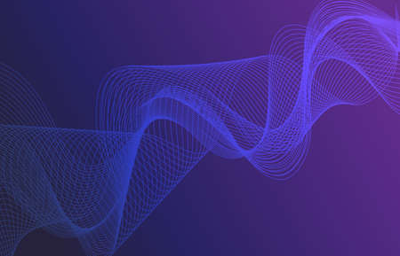 Beautiful Abstract Line Wave Futuristic Background. Thin Line Style Wavy Vector Geometric Patternのイラスト素材