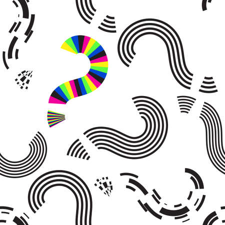 Interrogation Seamless Pattern With Question Marks. Simply Endless Texture Of Query or Quiz Symbols