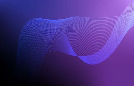 Beautiful Abstract Line Wave Futuristic Background. Thin Line Style Wavy Vector Geometric Patternのイラスト素材