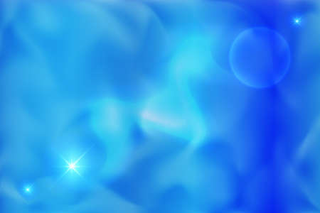 Soap bubbles pattern on light blue soapy water background. Smooth and mild texture with blue space fog and circle planetsのイラスト素材