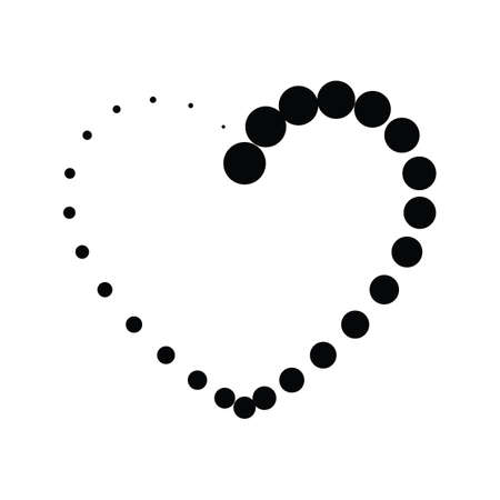 Black and white vector heart icon isolated on white background. Simple love sign conceptのイラスト素材