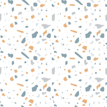 Terrazzo vector seamless pattern in modern, trend colors. Colored stone flooring illustration, marble floor texture backgroundのイラスト素材