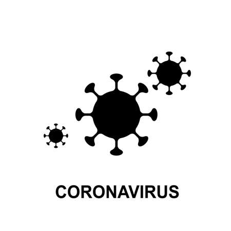 Coronavirus vector icon isolated. Corona virus simple icon, 2019-ncov symbol, covid-19 sign, pandemic pictogramのイラスト素材