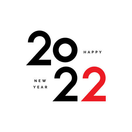 2022 Happy New Year Vector Numbers for Calendar Design. Winter Holidays Greeting Card, Seasonal...