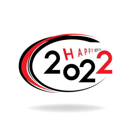 2022 Happy New Year Vector Numbers for Calendar Design. Winter Holidays Greeting Card, Seasonal Flyer, Typography Graphic Elementのイラスト素材