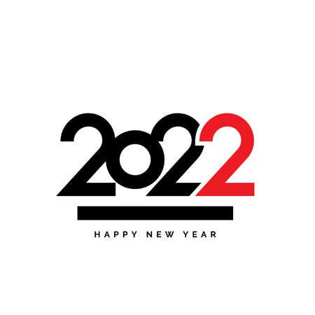 2022 Happy New Year Vector Numbers for Calendar Design. Winter Holidays Greeting Card, Seasonal Flyer, Typography Graphic Elementのイラスト素材