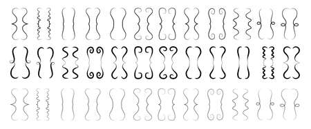 Hand drawn brace bracket or curly brackets icons. Set of vintage text parenthesis for quotation, vector symbols isolatedのイラスト素材