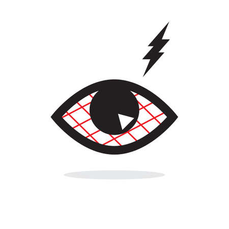 Dry eye syndrome icon. Tired sleepy eye symbol, ophthalmologist vector illustration isolated on white backgroundのイラスト素材