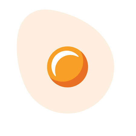 One fried egg icon. Omelet symbol, breakfast sign, omelette silhouette, morning menu vector illustrationのイラスト素材