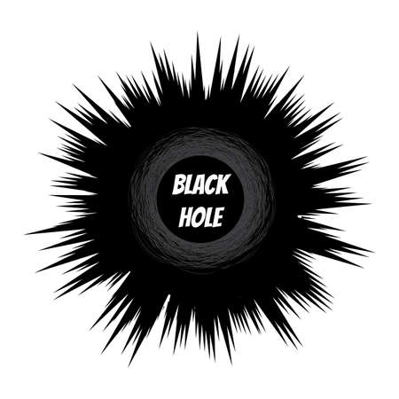 Supermassive black hole icon isolated. Hand drawn ink line circles or scribble circle doodle sketch, thin line rings, pencil handwritten art imitation with zoom effectのイラスト素材